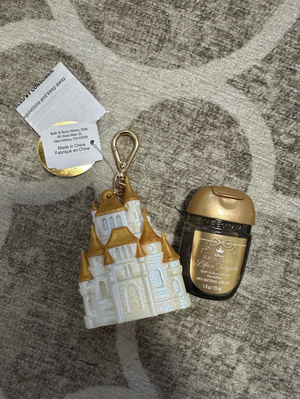 Bath & Body Works Disney Princess Light Up Castle Pocketbac Holder & Sanitizer